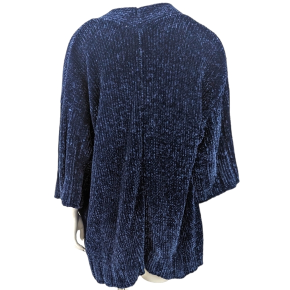 Anthropologie Moth Oversized Chenille Cardigan Sweater Womens XS Navy Blue - Picture 5 of 10